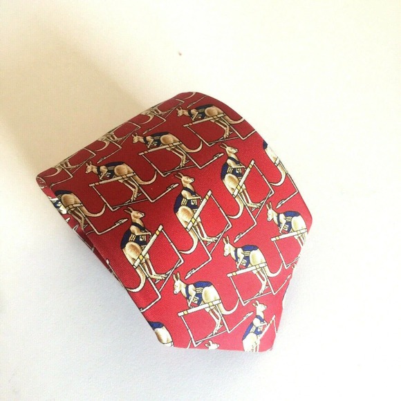 Brooks Brothers Makers Tie Red Kangaroo Sport - Picture 1 of 7